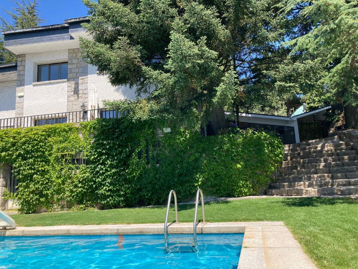 Los Cedros, Gran Chalet Con Piscina Y Apartamento En Navacerrada Villa Dış mekan fotoğraf